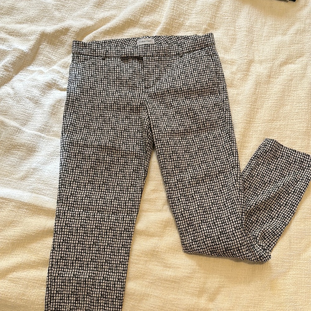 Black and white dress pants